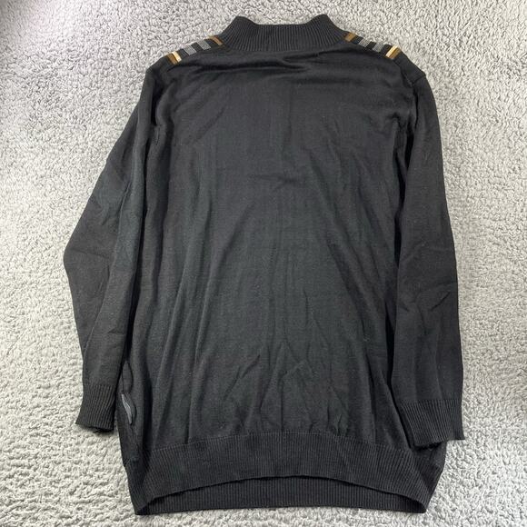 STEVE HARVEY CELEBRITY EDITION 1/4 ZIP RAYON BLEND SWEATER 2XL DEEP STRIPE MOCK - Picture 11 of 13